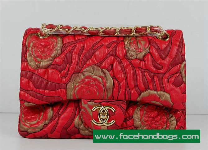 Chanel 2.55 Rose Handbag 50135 Gold Hardware-Red Gold